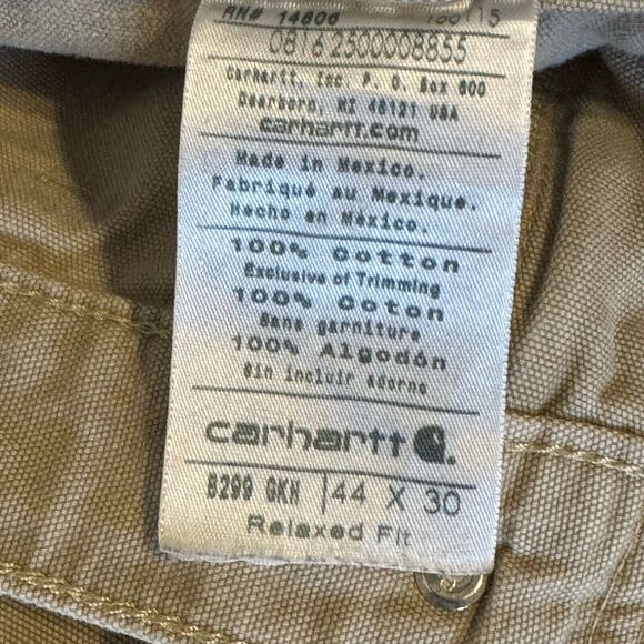 Carhartt Rugged Flex Relaxed Fit Canvas Pants Men's 44x30 Khaki Work Utility - Picture 6 of 6